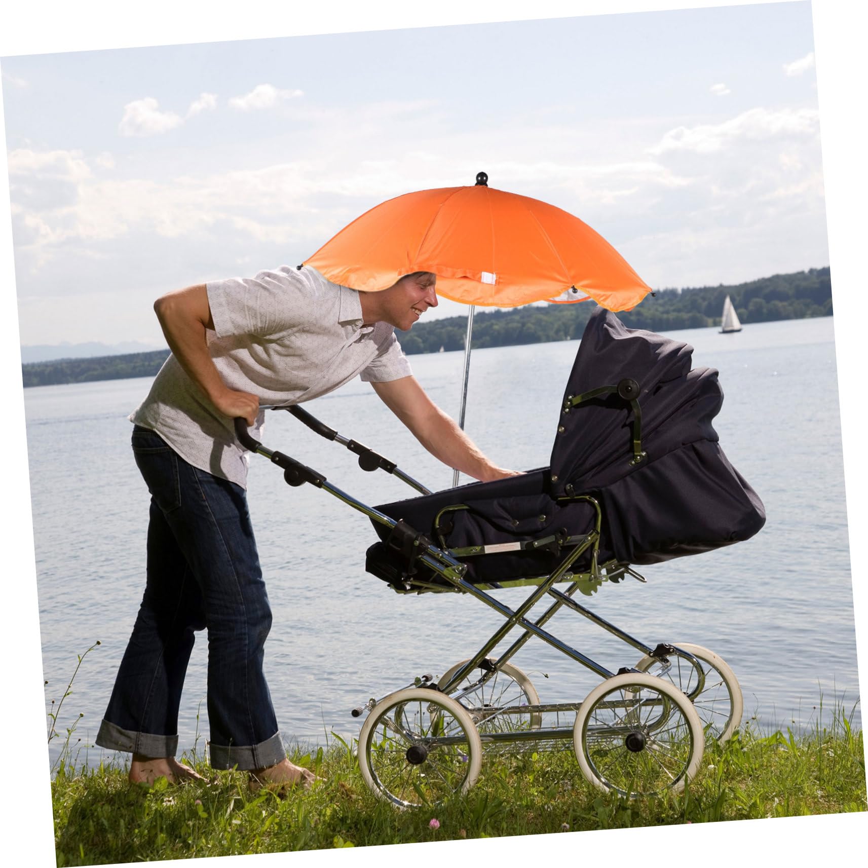 HAPINARY 2pcs Stroller Parasol Uv Protection Umbrella Clip-on for Beach Patio and Wheelchair