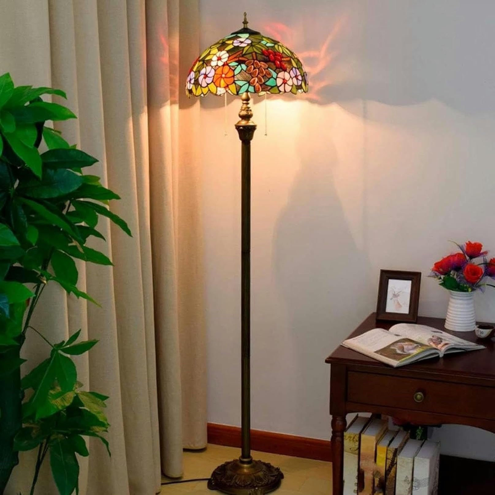 Lampa Podłogowa Do Czytania Tiffany,16 Cali,Styl Europejski,Kolorowe Winogrona,Szklana Lampa Podłogowa Tiffany,Lampa Do Czytania,Do Salonu,Sypialni,Gabinetu