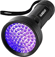 GLOSSDAY Lanterna Blacklight 68 LED, luz ultravioleta, luz negra, detector de urina profissional para animais de estimação para urina de cão/gato, manchas de animais de estimação, escorpiões de caça