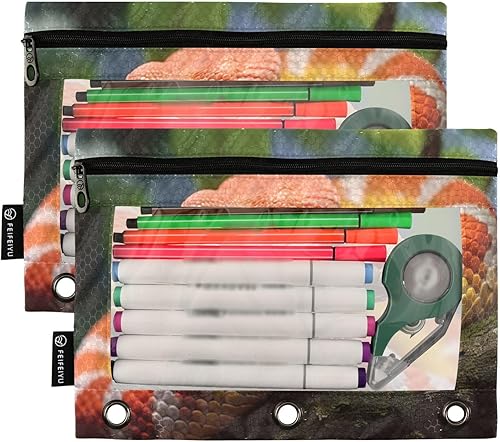 Miniatura 2 de xigua Paquete de 2 bolsillos para carpetas de serpiente de maíz, bolsa con cremallera, gran capacidad, resistente al agua, bolsillo duradero de 3