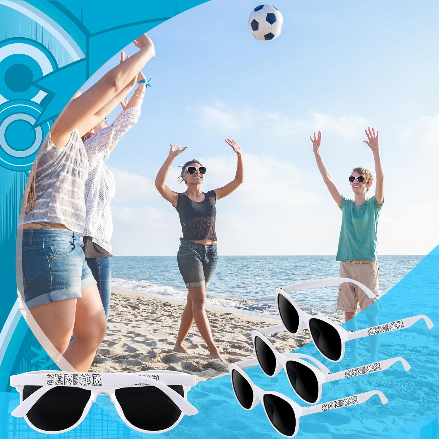 Relaxweex 12 Pcs Volleyball Glasses Volleyball Senior 2025 Team Gifts Party Favors Birthday Party Gifts Goody Bag Fillers for Sport Theme Supplies