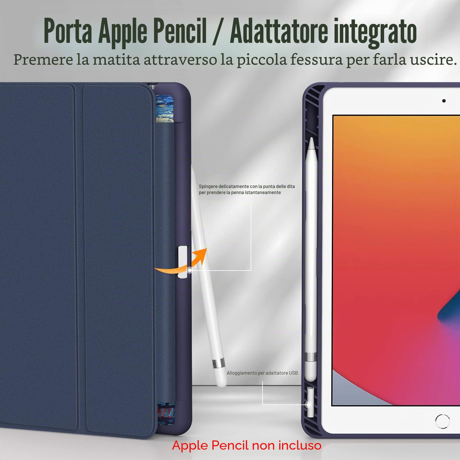 Custodia FINTIE Per IPad 10.2" 7ª/8ª/9ª Gen – TPU Morbido, Supporto Per Apple Pencil, Leggera, Con Auto Wake/sleep, Design Notte Stellata