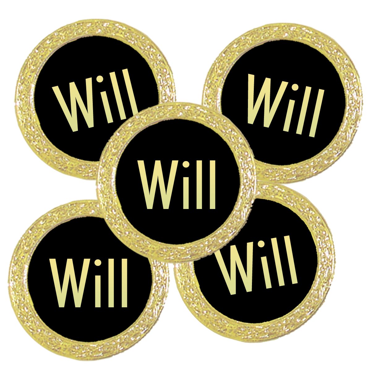 Best Impressions Personalised Gold Coloured Golf Ball Markers (Will)
