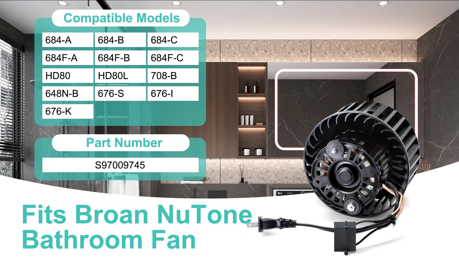 Hipoilk S97009745 97009745 Bathroom Exhaust Fan Motor for Broan