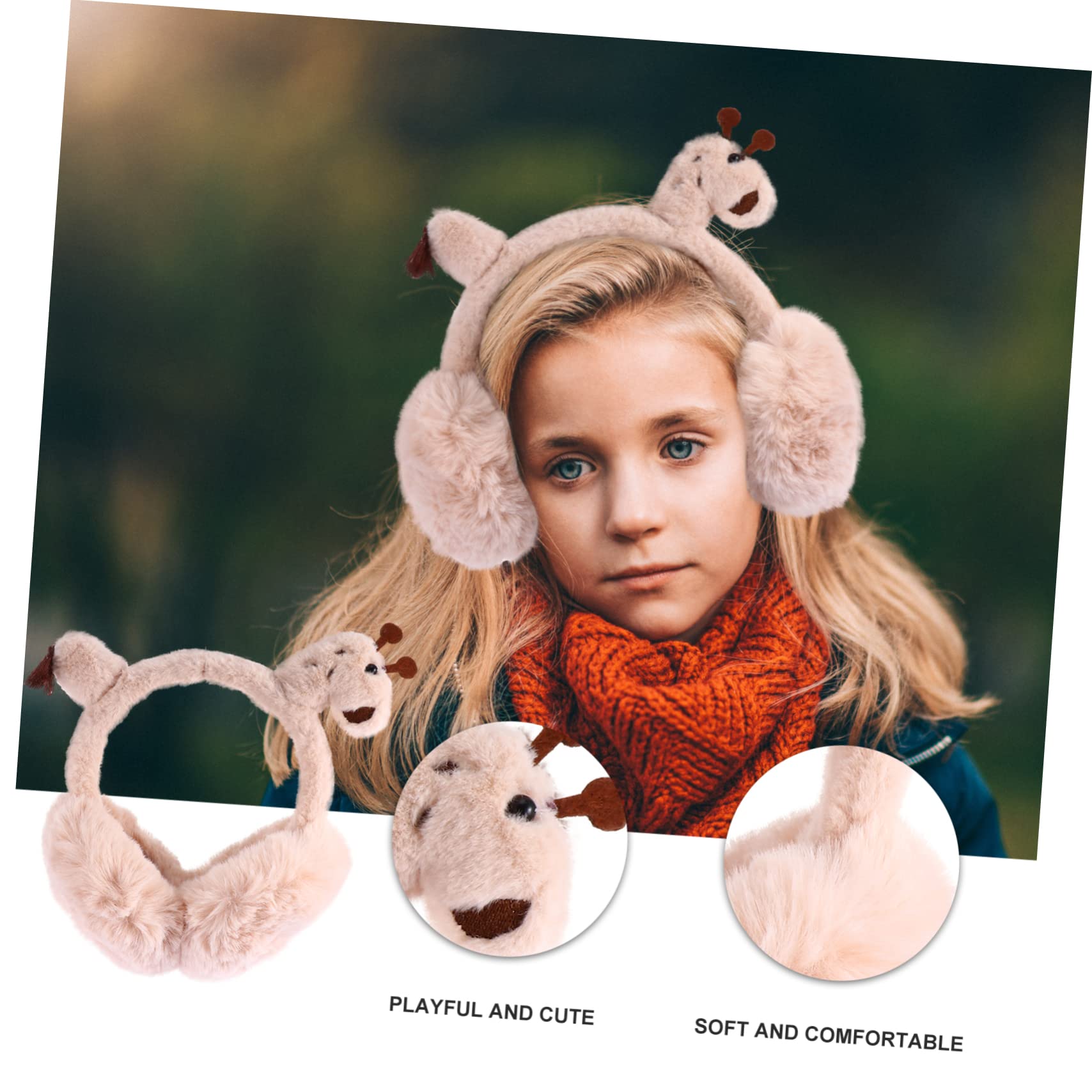 adorabile paraorecchie Scaldino orecchie pieghevole portatile Copriorecchie giraffa piega scalda orecchie giraffa Caldo paraorecchie in peluche​​​​​​​ cuffia invernale stoffa