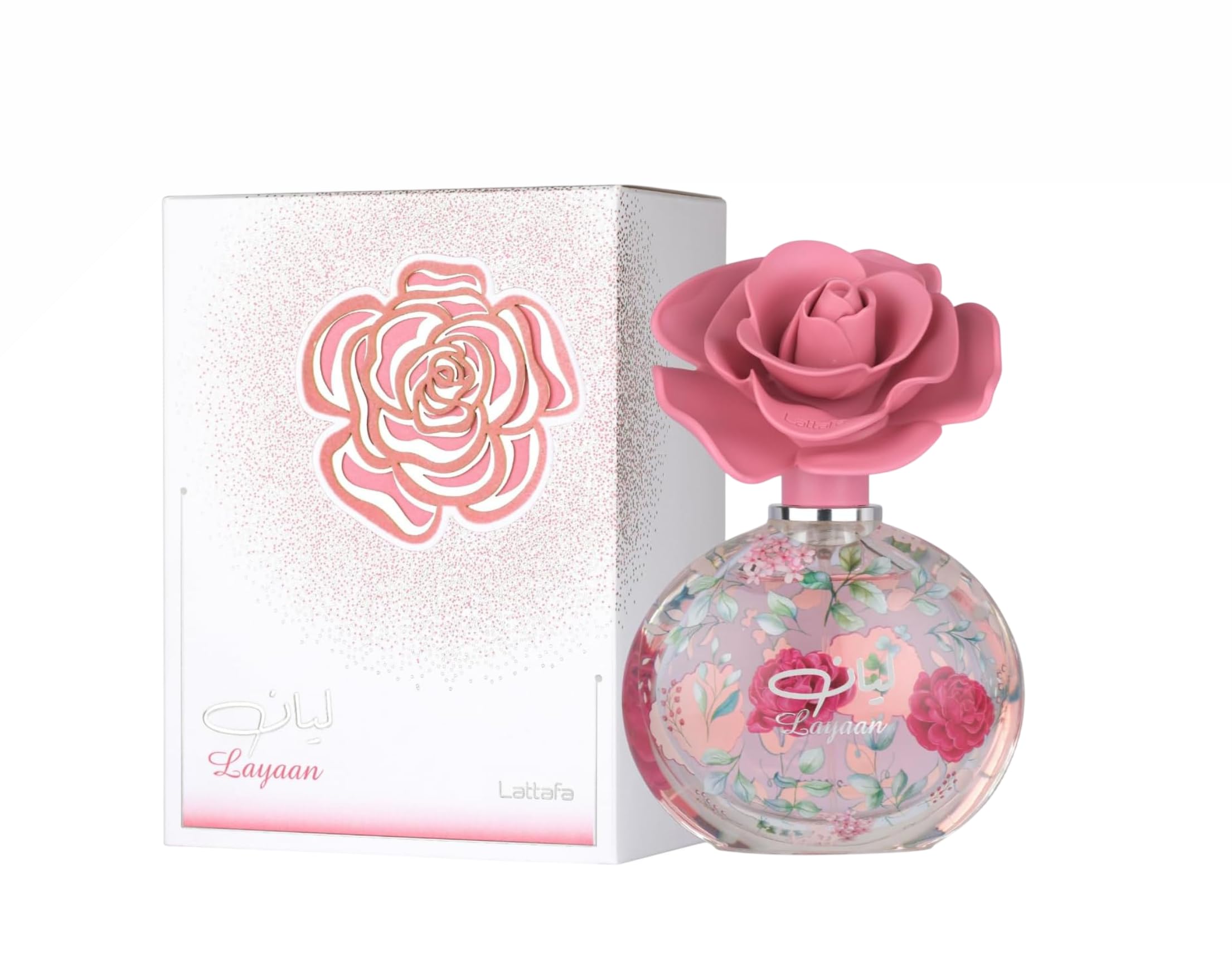 Lattafa Layaan Eau de Parfum 100ml, Perfume Árabe para Mujer de Larga Duración, Incluye Atomizador Recargable, Fragancia Floral Frutal con Notas de Pera Verde, Mandarina, Jazmín y Gardenia (Layaan)