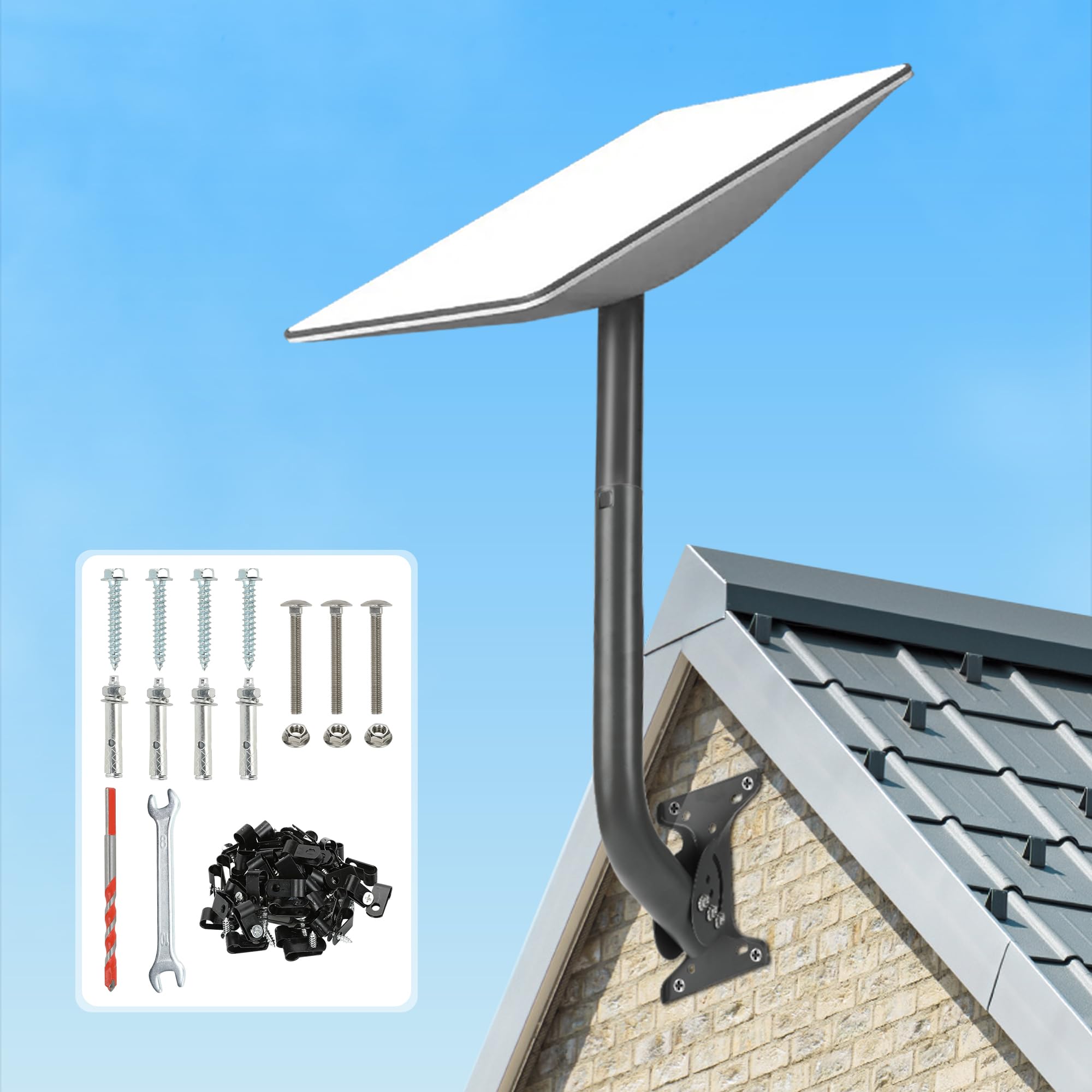 CILOYU Starlink Mounting Kit Gen 2,Starlink Roof Mount, Starlink Wall Mount,Compatible with Starlink V2 Internet Kit,Adjustable Starlink Pivot Pole Mount Adapter Accessories Parts Diameter 1 1/4"