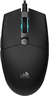 Corsair KATAR PRO XT Ratón ligero Gaming, Forma Simétrica, para agarre tipo garra o tipo punta de dedos, Botones con Resortes Corsair QUICKSTRIKE, Sensor óptico 18.000 PPP, Negro