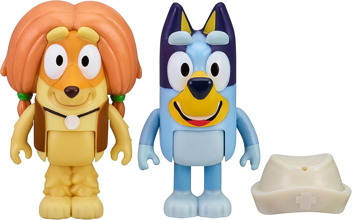 Bluey and Indy Doctors 2 Figure Playset Pack Articulated 2.5 Inch Action Figures Includes Nurses Hat Official Collectable Toy