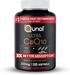 Qunol CoQ10 100mg Softgels, Ultra CoQ10 100mg, 3x Better Absorption, Antioxidant for Heart Health & Energy Production, Coenzyme Q10 Vitamins and Supplements, 4 Month Supply, 120 Count