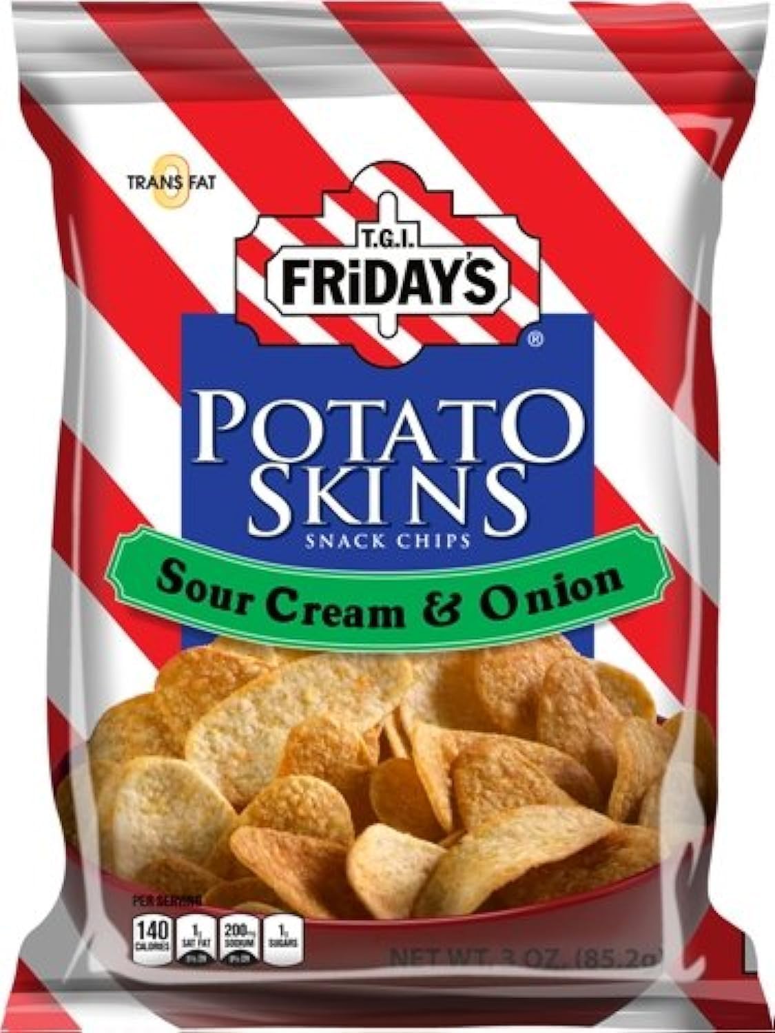 Potato Skins Snack Chips, Sour Cream & Onion, 3-Ounce Bags (Pack of 6)