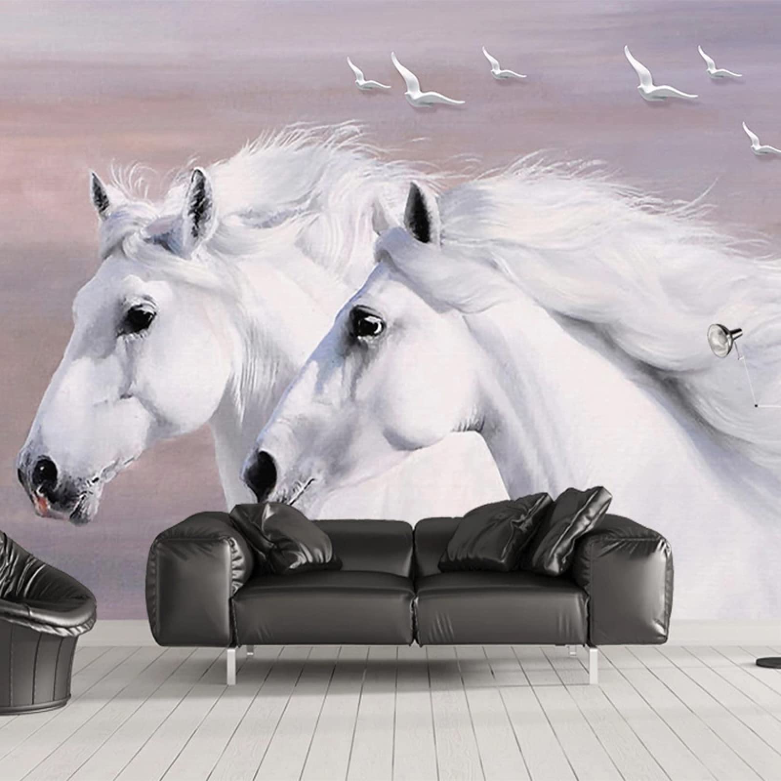 Estanteria，Estanteria Libros，Mural de Pared con diseño de Caballo Grande, Adhesivo despegable y Adhesivo para decoración de Dormitorio Infantil y Sala de Estar, Pinturas