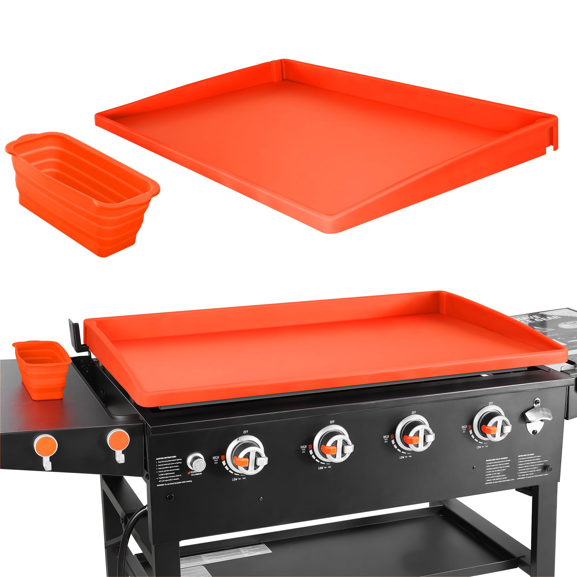 36 Inch Silicone Griddle Mat For Blackstone, Comes With Oil Cup Liner, WYZJC Upgraded Full-Cover Protective BBQ Grill, All Season Cooking Protective Cover, Reusable Heavy Duty Food Grade Silicone Mat.