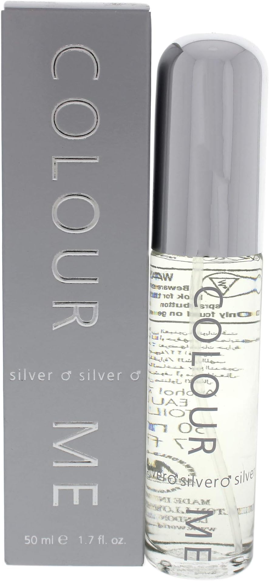COLOUR ME Silver Perfume for Men. 50ml Eau de Toilette Men, Luxury Fragrance - Mens Aftershave, Long Lasting Fragrance for Men by Milton-Lloyd