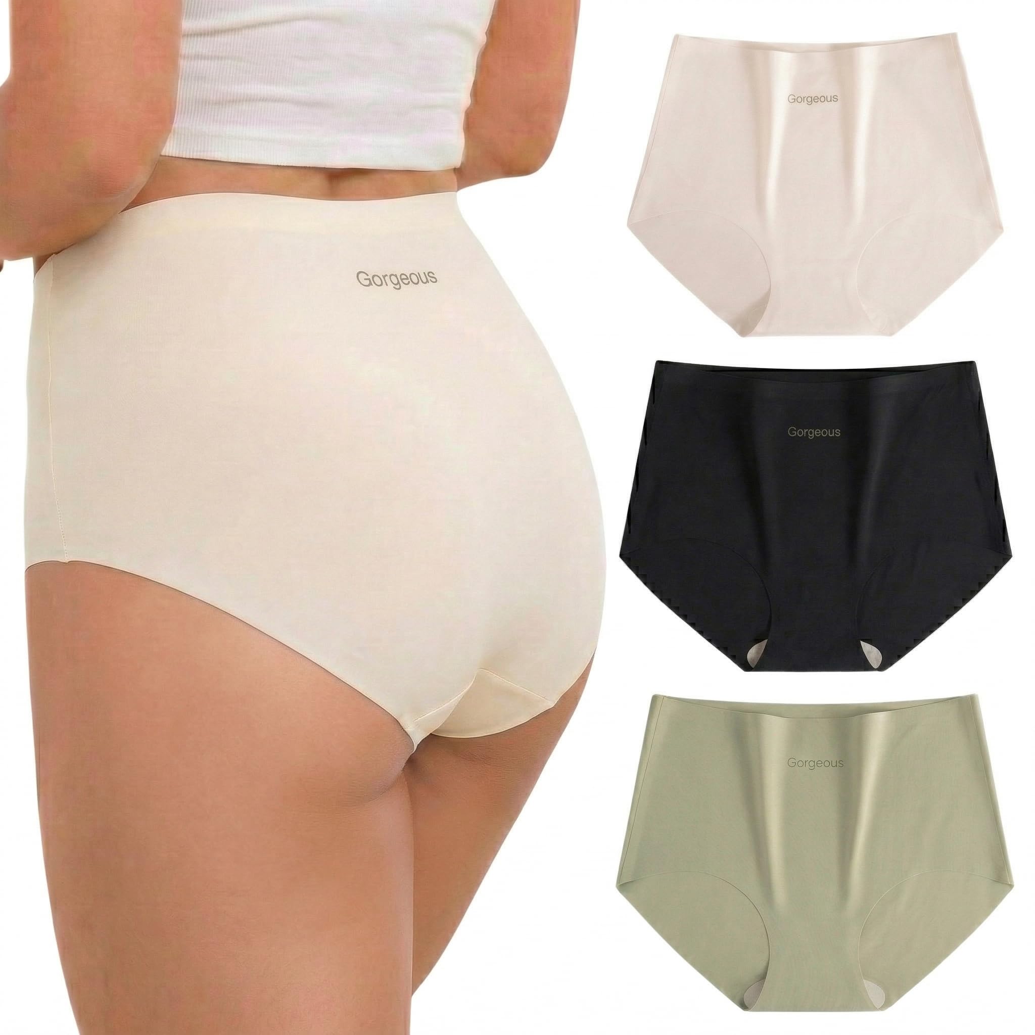 Women High Waist Seamless Panty Tummy Control Underwear No Visible Panty Line Soft Stretch Breathable Anti-Roll Hipster Briefs Gym & Dresses-image-14