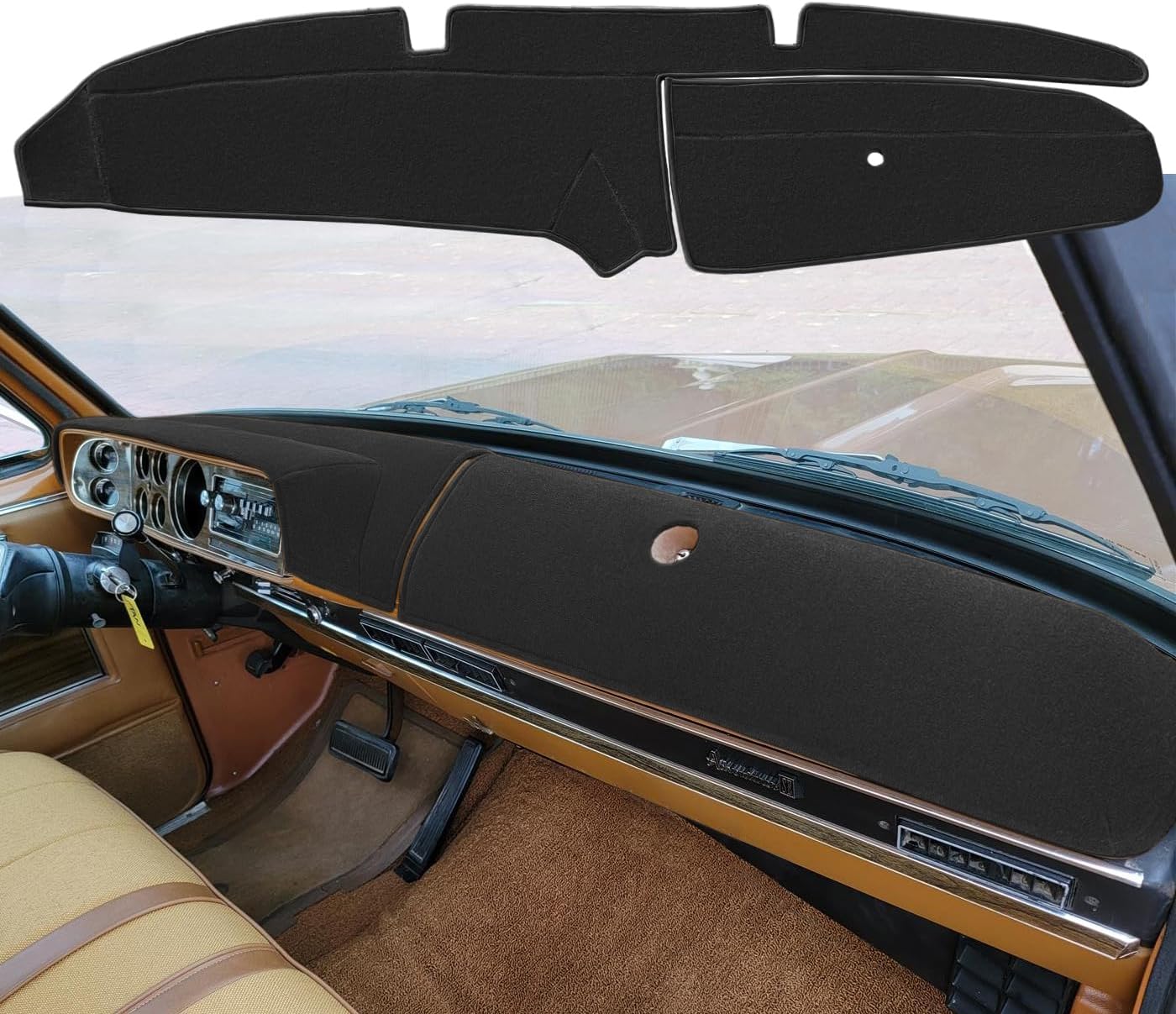 Yiz Dash Cover Mat Custom Fit for Plymouth Trailduster Trail Duster/Dodge Ramcharger D/W Series Power Wagon Pickup Truck Dashboard Cover Pad Carpet Protector J355 (Black)