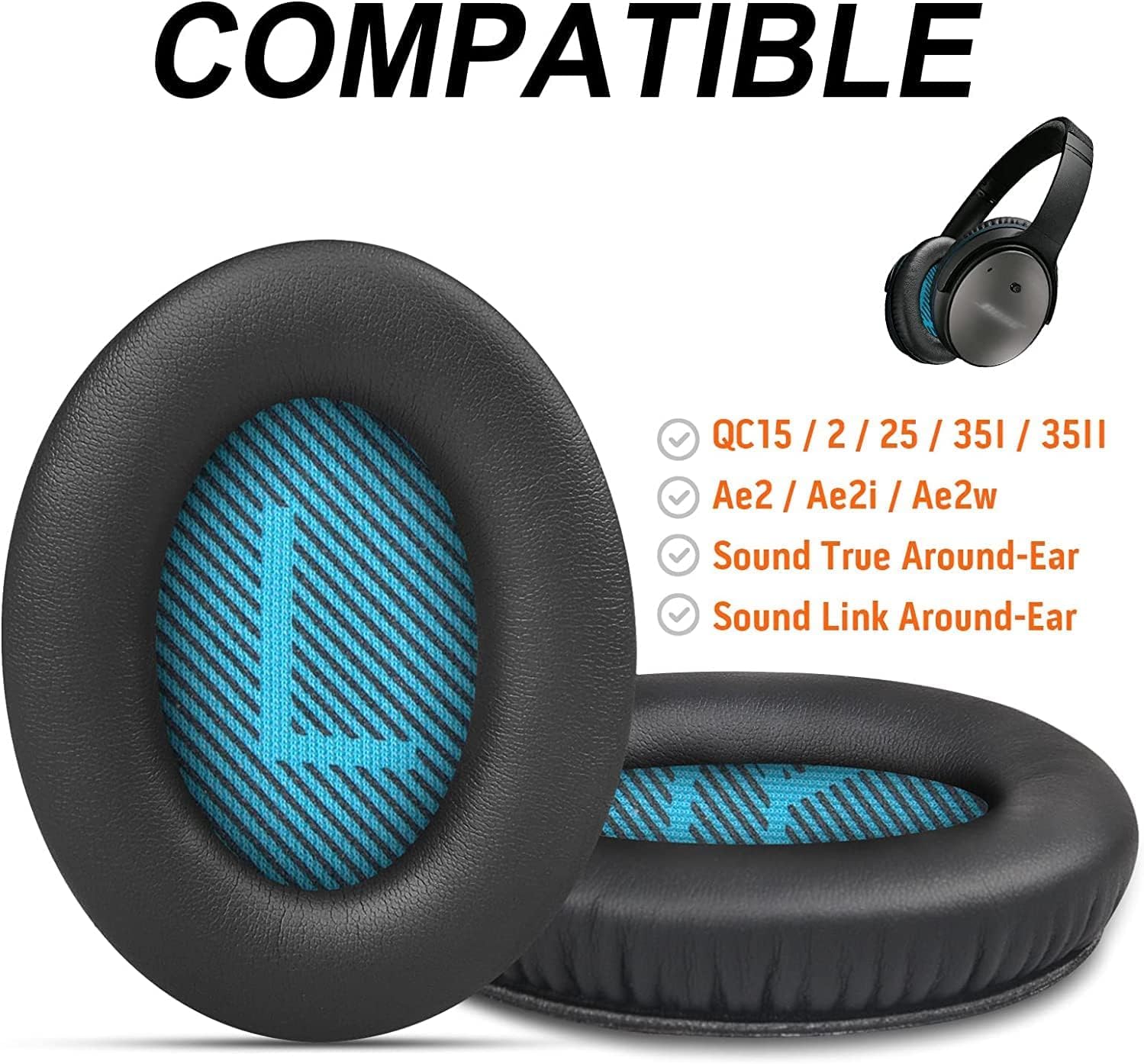 ボーズ✨QC35 (QC15 QC25 QC2⭐イヤーパッド 交換 BOSE 銀 Amazon | イヤーパッド + ヘッドバンド ボーズ Bose QC35, QC25