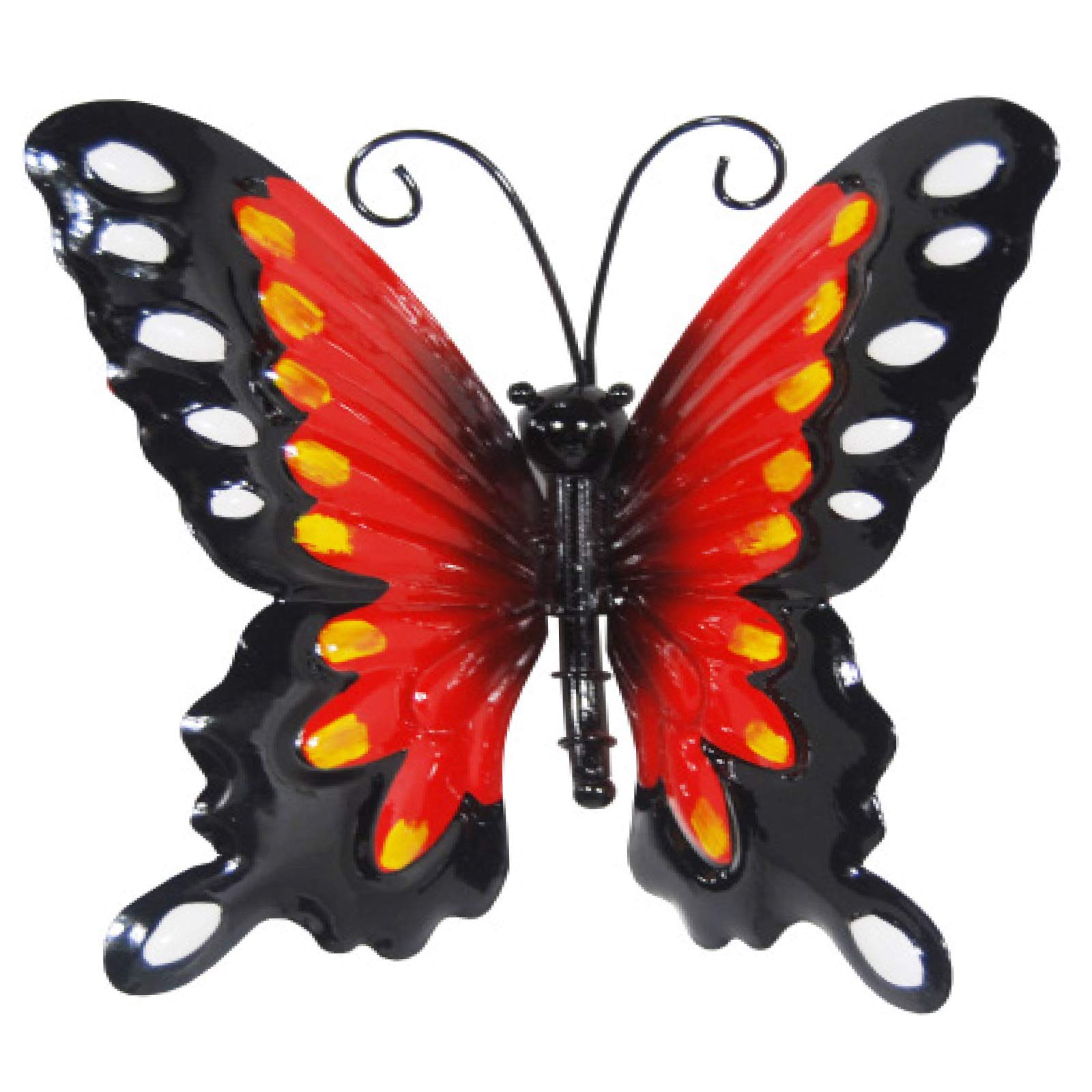 Primus Metal Garden Butterfly Fence Hanger Wall Art Shed Art (Red)