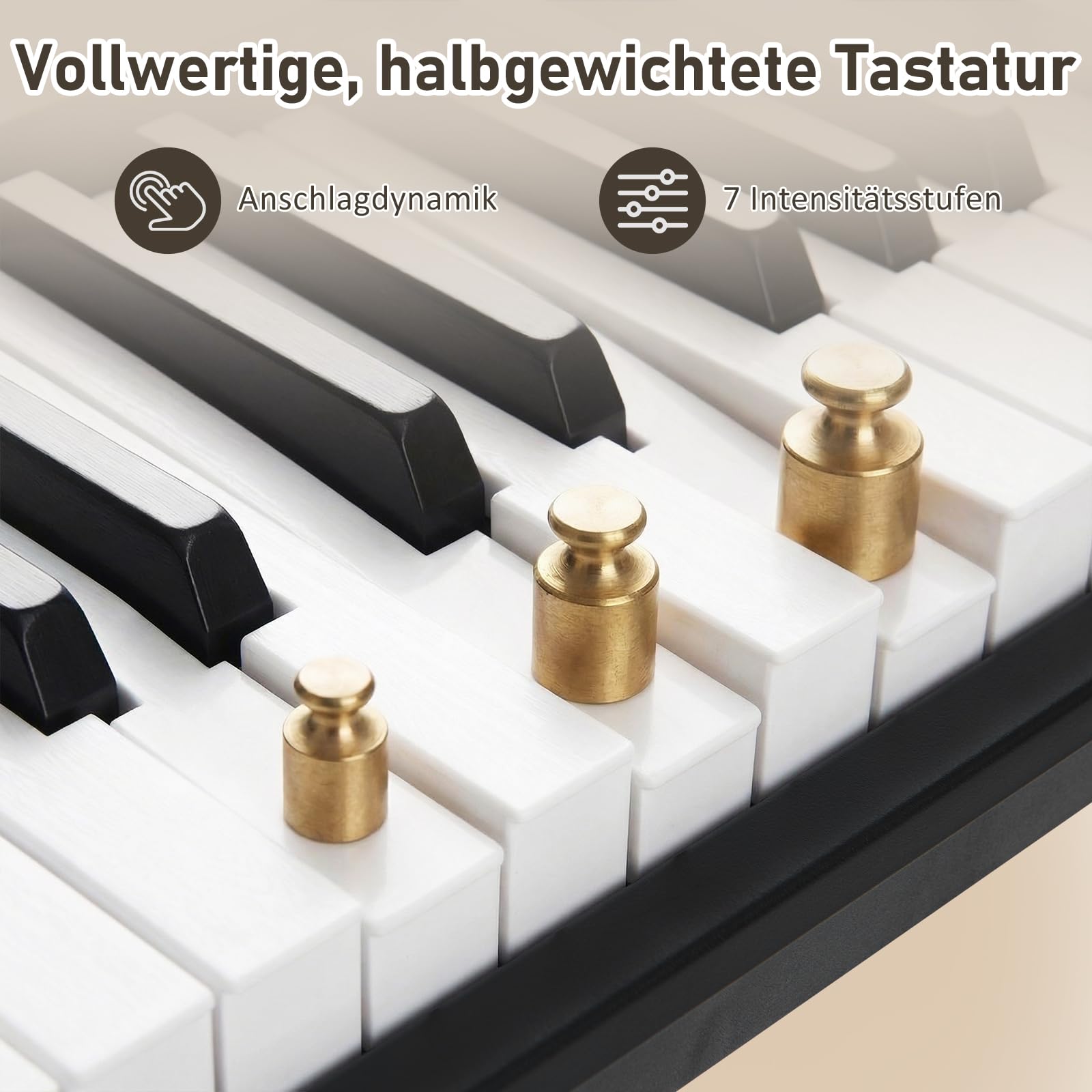COSTWAY Keyboard Piano 61 Tasten, E-Piano mit Ständer, Hocker, Pedal & Notenaufkleber, Digitalpiano mit USB/MIDI, 128 Rhythmen, 128 Tönen & 80 Demos, E-Klavier für Anfänger, Schwarz