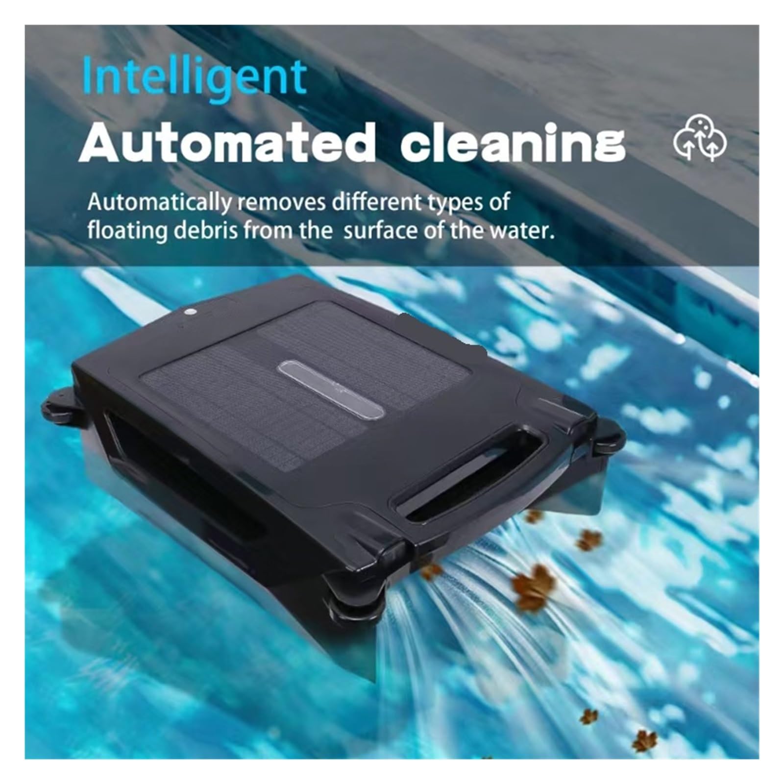 Robot czyszczący Solar Pool Skimmer Wireless z aplikacją, czyszczenie powierzchni basenów, panel słoneczny akcesoria basenowe