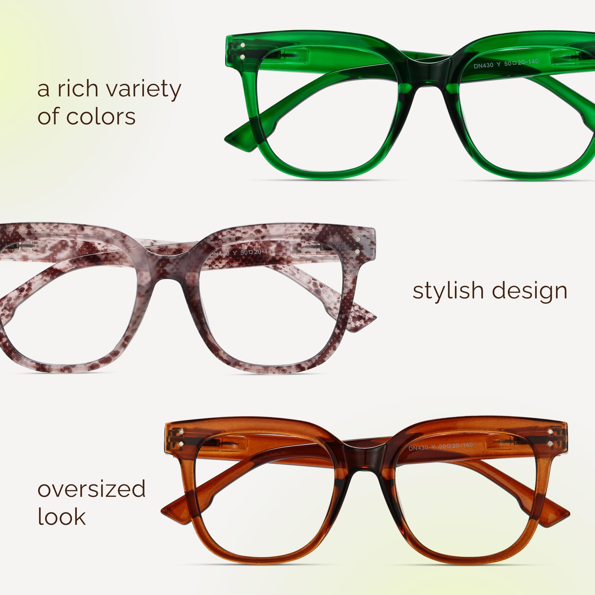 miyya Gafas de luz azul de gran tamaño para mujer, gafas de moda, gafas de pantalla de ordenador, gafas sin receta para mujer