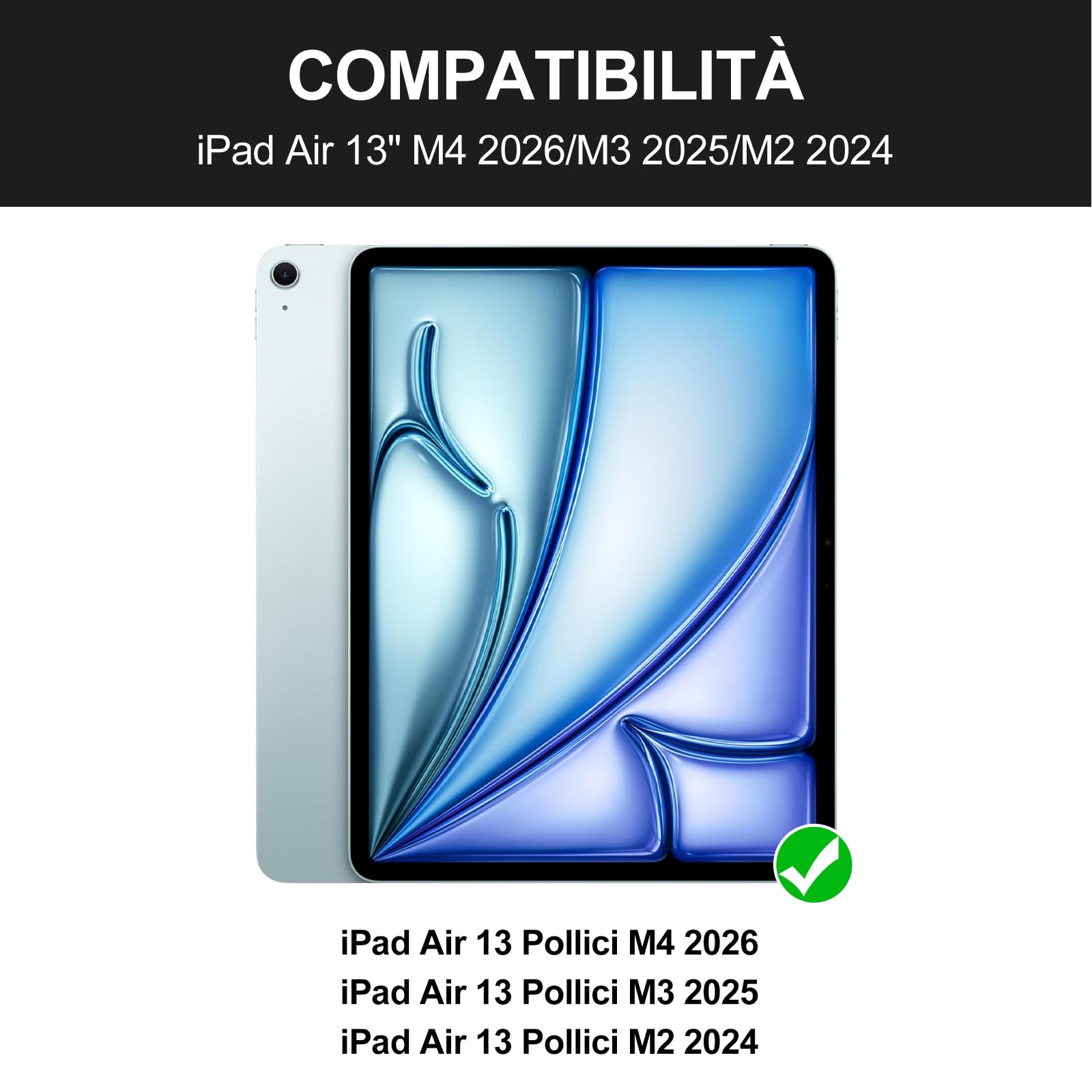Etui na klawiaturę do iPada Air 13 2026/2025/2024 M4/M3/M2 z panelem dotykowym, francuska wymienna klawiatura bezprzewodowa Bluetooth do Apple 13-calowy iPad Air (niebieska obudowa + podświetlenie