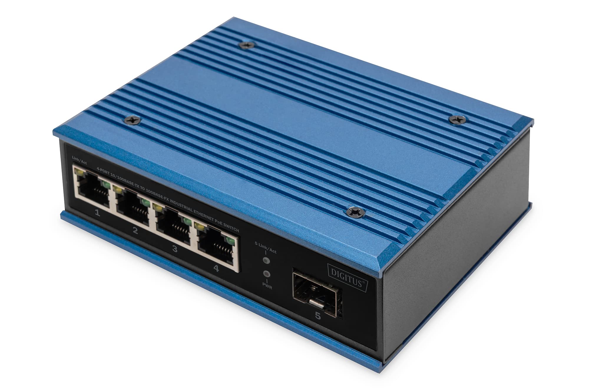 DIGITUS Industrial Ethernet Switch 4-Port 10/100Base-TX DC 48-57V 0,1 Gbps