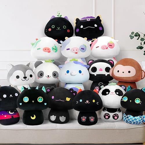 Miniatura 7 de Almohada de peluche de vaca de arándano de 14 pulgadas, almohada de peluche suave y esponjosa, animales de peluche de vaca de arándanos kawaii,