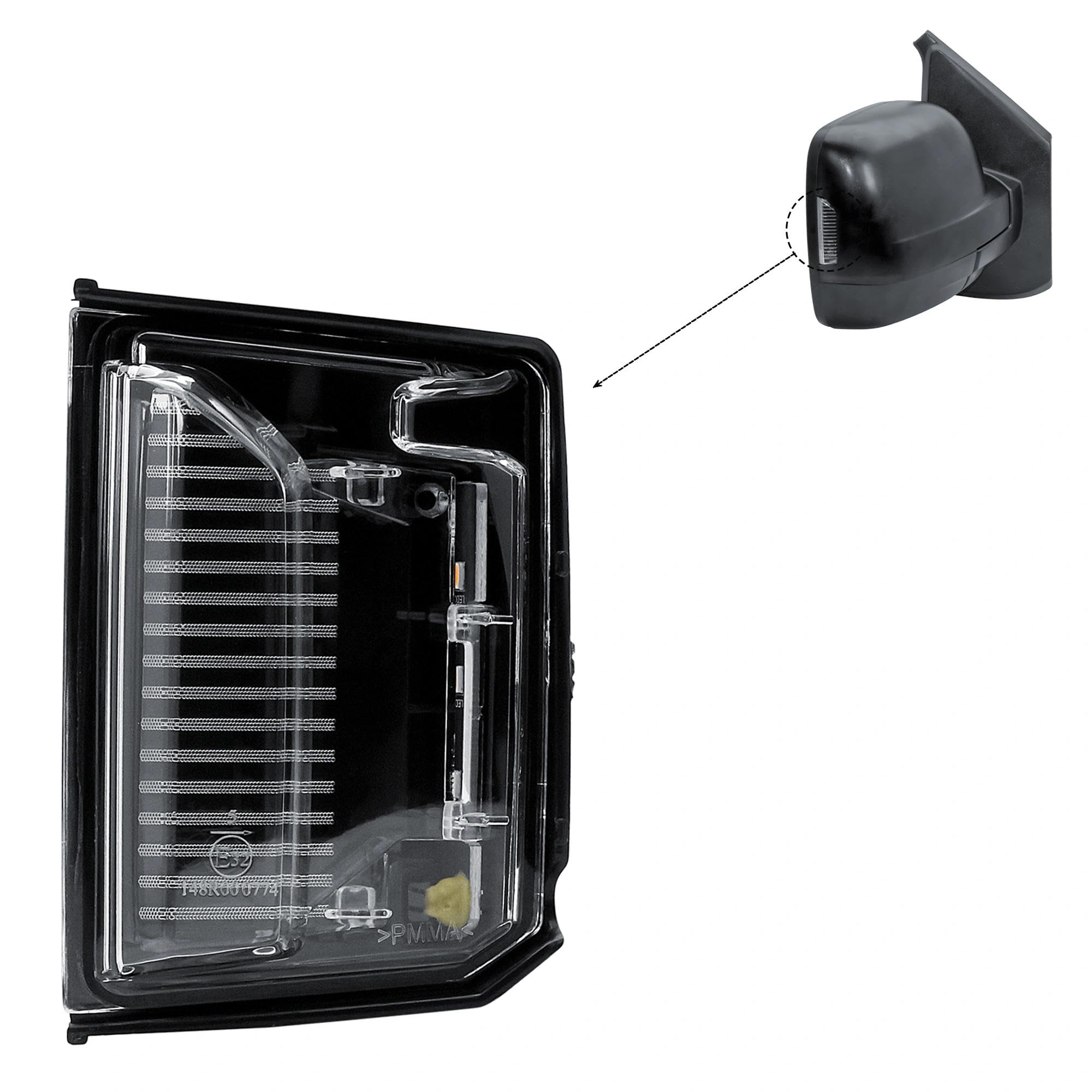 Indicatore di direzione destro (lato passeggero) – Indicatore di direzione laterale per specchietto retrovisore esterno – per Renault Trafic e Nissan Primastar 2022-2025