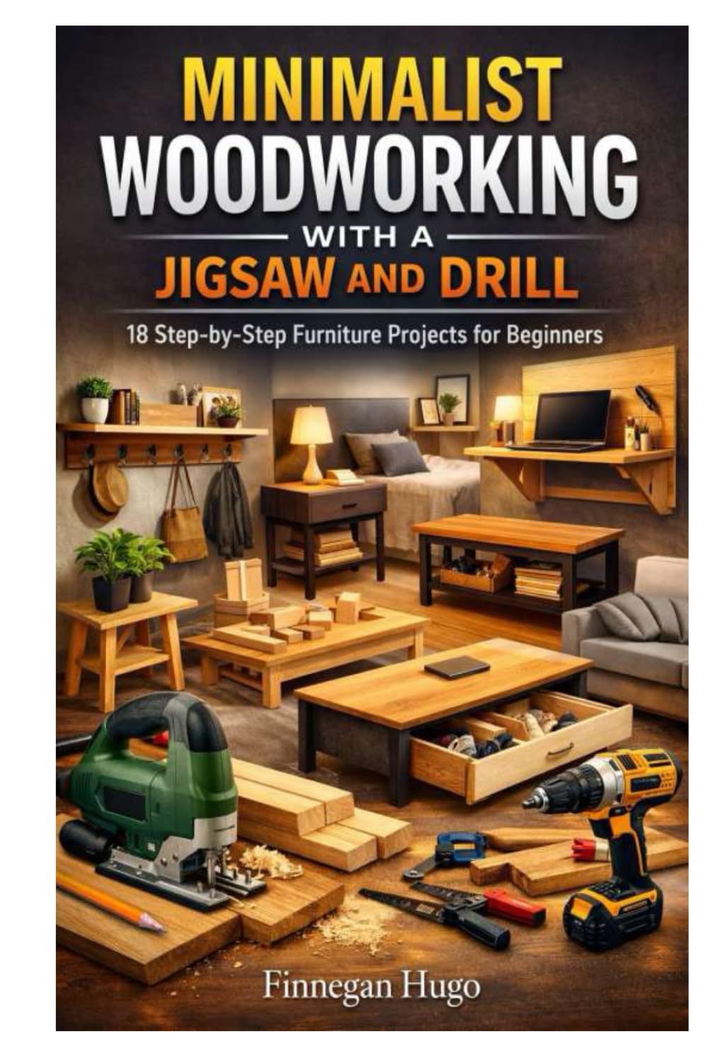MINIMALIST WOODWORKING WITH A JIGSAW AND DRILL: 18 Step-by-Step Furniture Projects for Beginners