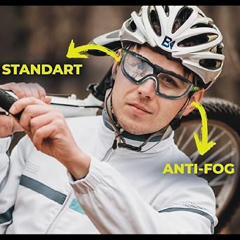 Badem10 Cycling Running Sunglasses Uv Protected Athlete Cyclist Anti-Fog Glasses Smoked Silicone Headphones