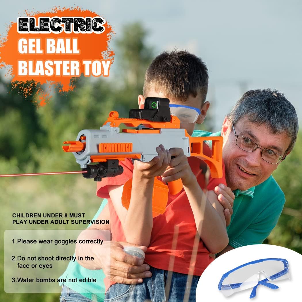 Large Splat Blaster Automatic, Big Splat Blaster with 55000 Gel Balls & Upgrad Drum Magazine, Auto Gel Ball Blaster Toys Gift for Boys Kids Adults (G36-orange)