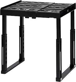 Tools for School Height & Width Adjustable Locker Shelf - Strong ABS Plastic - Width Adjusts from 8"-12.5" & Height Adjusts from 10"-14" - Patented Design - Beware of Cheap IMITATIONS - (Black)