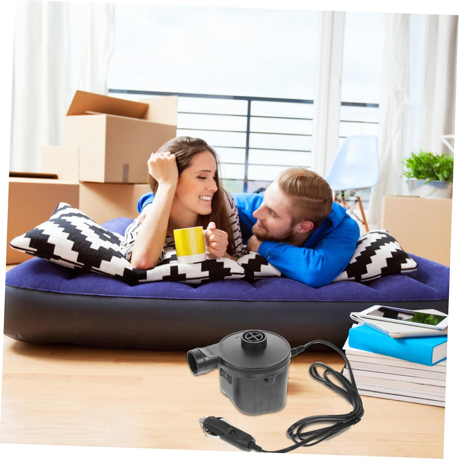 Alipis 1set Electric Air Pump Portable Deflator for Inflatable Couch Air Mattress Electric Compressor for Camping Home Use