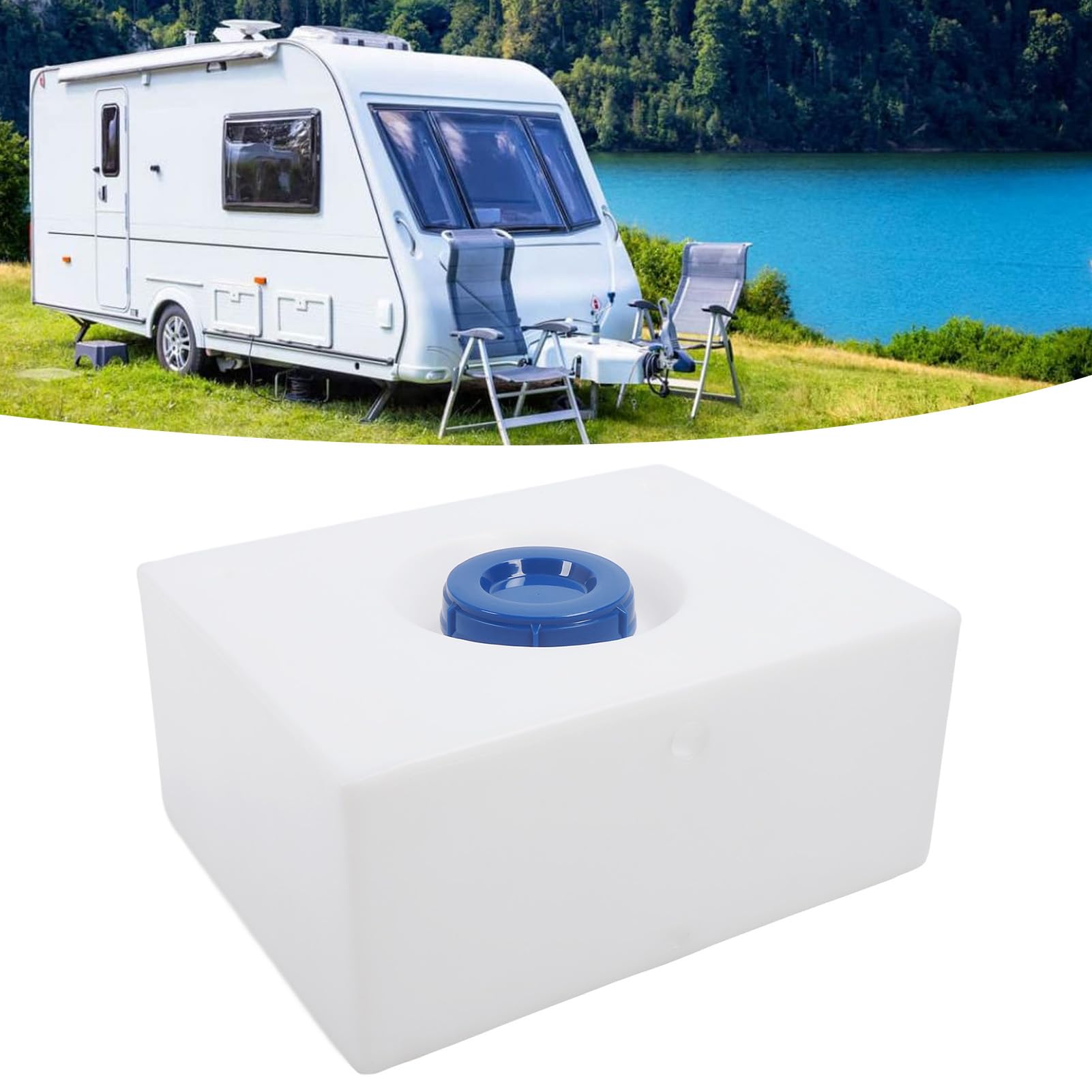 CHICIRIS Wohnmobil-Wassertank, LLDPE-Frischwassertank, 16 Gallonen, 22,05 X 17,32 X 10,24 Zoll, Auslaufsicher, Breite Einfüllöffnung für Wohnmobil-Anhänger, Boot, Yacht
