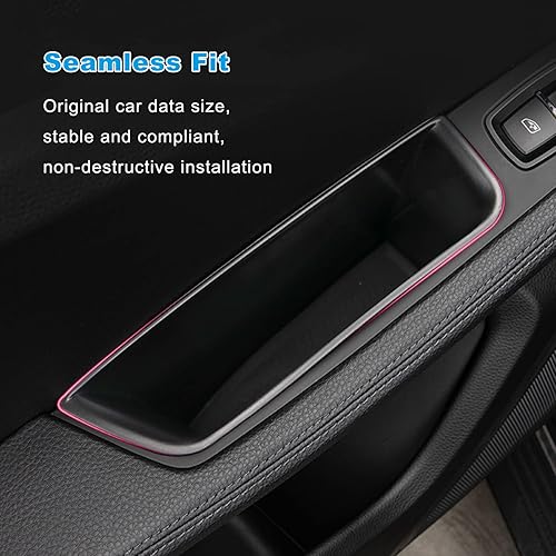 Miniatura 5 de RYANSTAR RACING 4 cajas de almacenamiento para puerta lateral de automóvil, compatibles con Porsche Macan 2015-2025, bandeja organizadora de bandeja