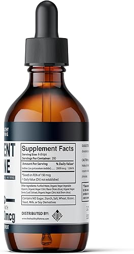 Miniatura 7 de Suplemento de yodo naciente | 2800mcg | Yoduro de potasio | Gotas de yodo | 100% vegano | Color transparente | Grande 2 oz