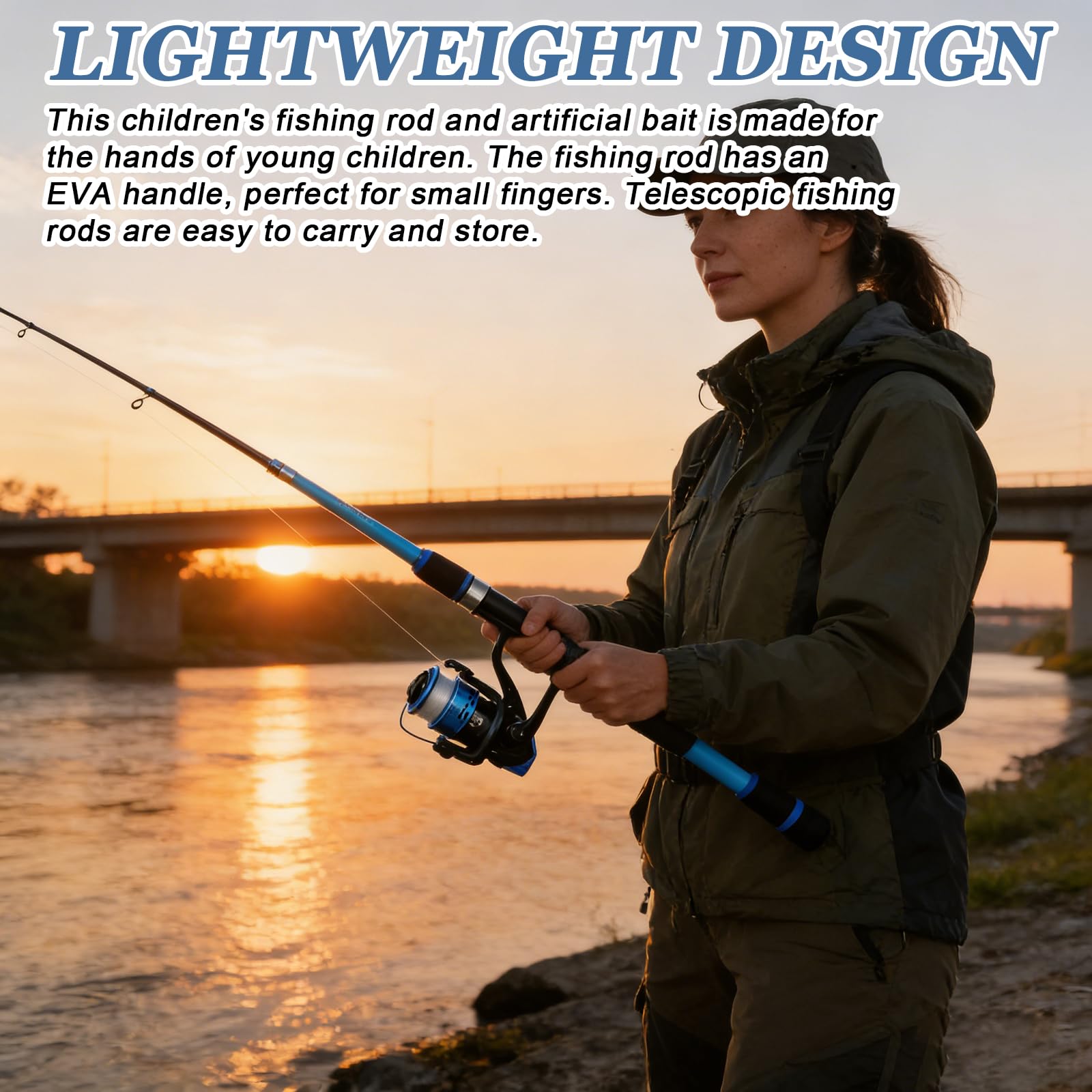 Set da pesca per bambini, 1,8 m, set di canne da pesca per bambini, set starter per bambini, canna da pesca telescopica con mulinello ed esca, accessori da pesca per bambini dai 3 ai 10 anni