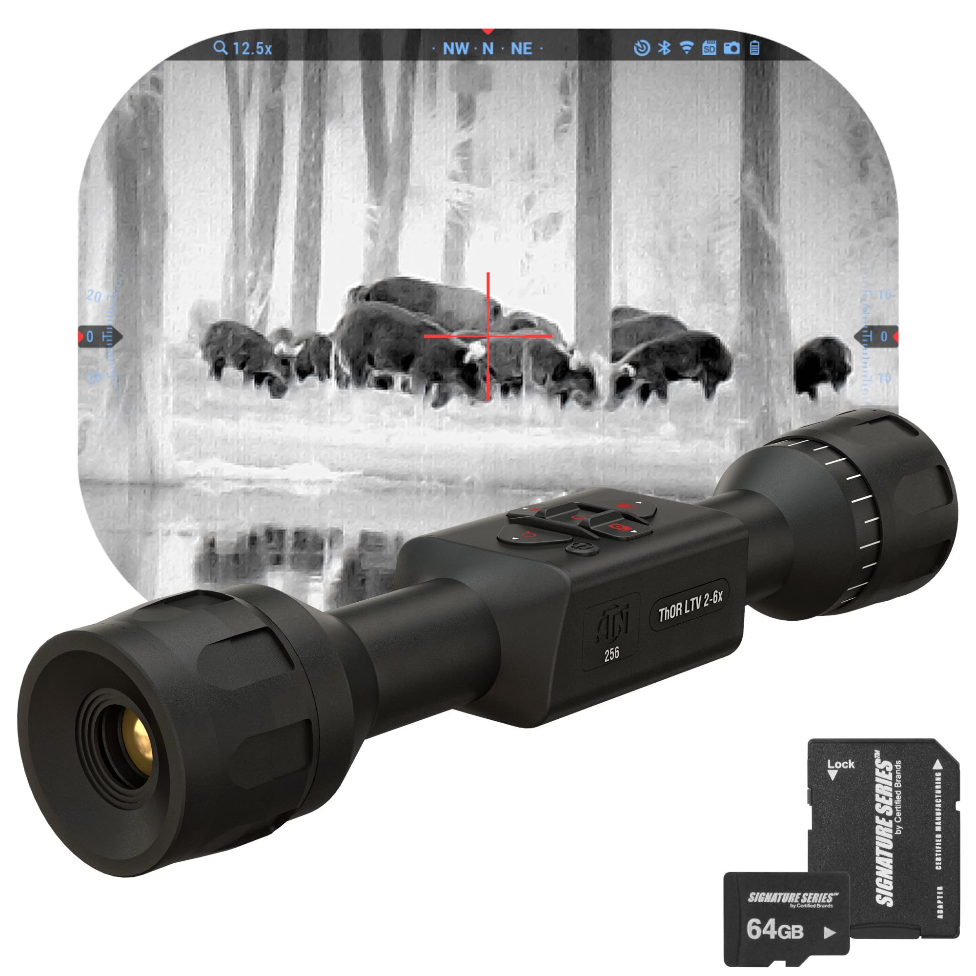 ATN Thor LTV 256 Smart HD Thermal Scope with 256x192, 12 Micron Sensor | Magnification, Video Recording, One Shot Zero | Exclusive Signature Series Kit