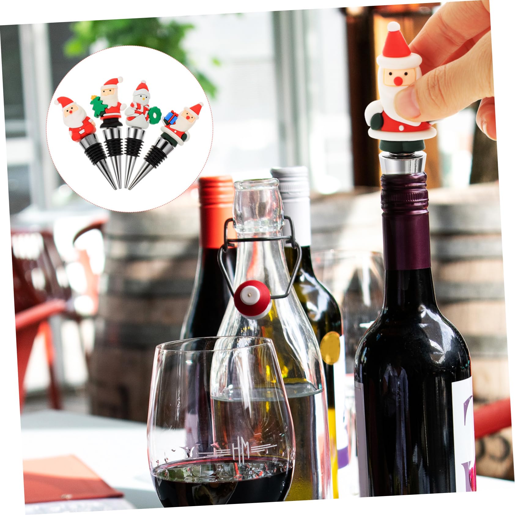 Cabilock 20 Piezas Corchos De Vino De Navidad Tapón De Sellado De Botella De Navidad Tapon De Vino Sellador De Vino Tapón De Vino De Navidad Tapón De Vino para Fiesta Material De PVC