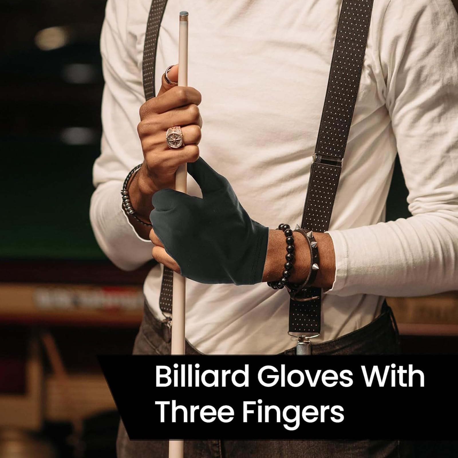 CVNRCLP 2-Piece Snooker Gloves Set, 3-Finger Anti-Slip Billiard Gloves for Pool and Snooker Players Left Hand Design - Image 4