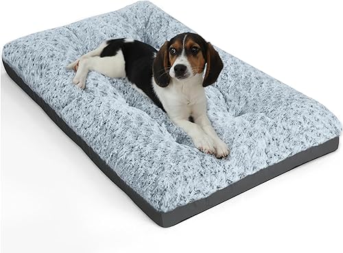 POCBLUE Cama lavable de lujo para perros pequeños, tapete para jaula de perro de 23 pulgadas, cómoda y esponjosa, antideslizante, para perros de
