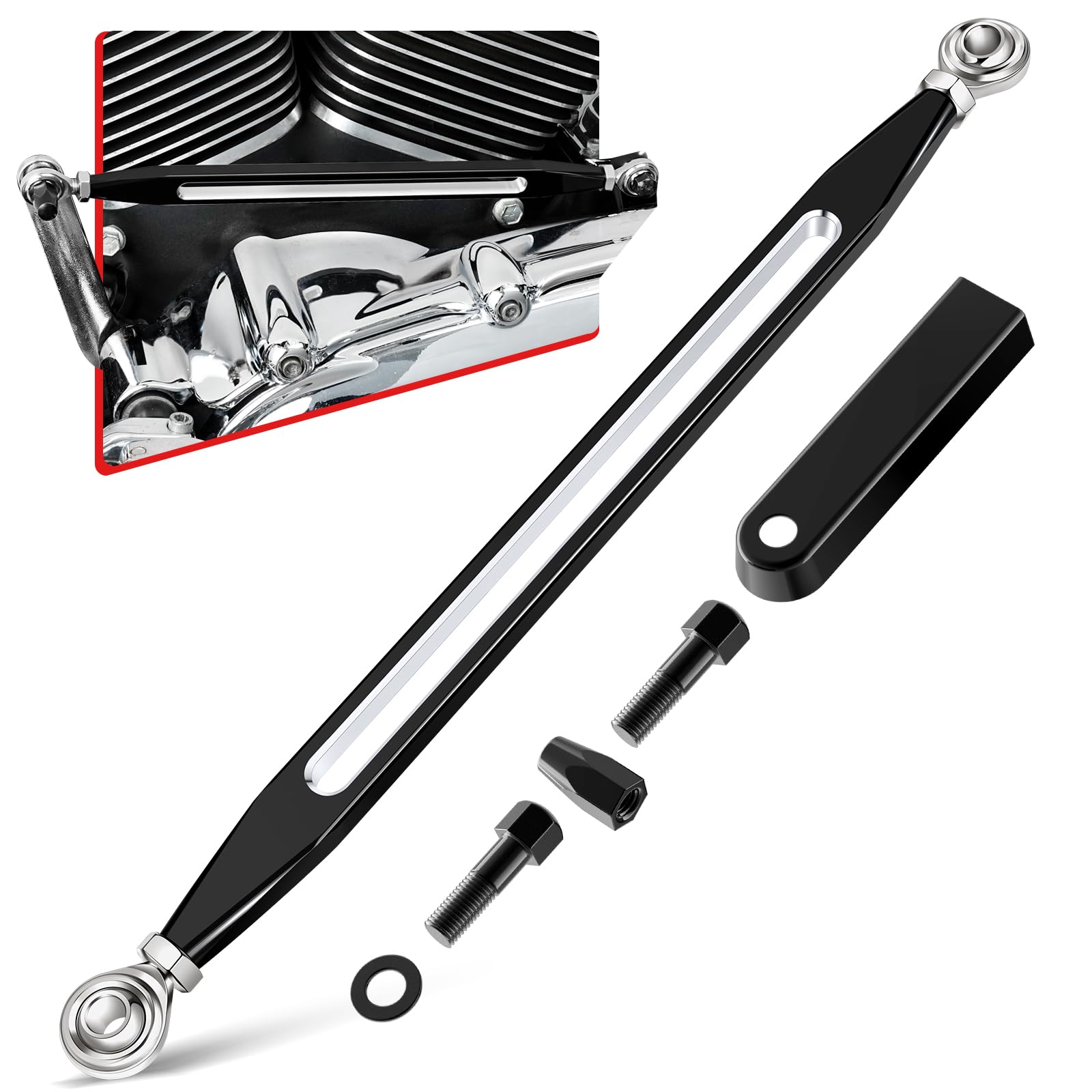 Amazicha Shift Linkage Shifter Compatible for Harley Davidson Electra Glide Street Glide Tour Glides Trikes 1980-2024,Black