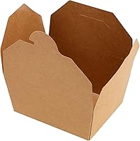 Vista 3 de Paquete de 70 recipientes de comida para llevar de 30 onzas, contenedores de papel kraft para alimentos para microondas, cajas de café kraft