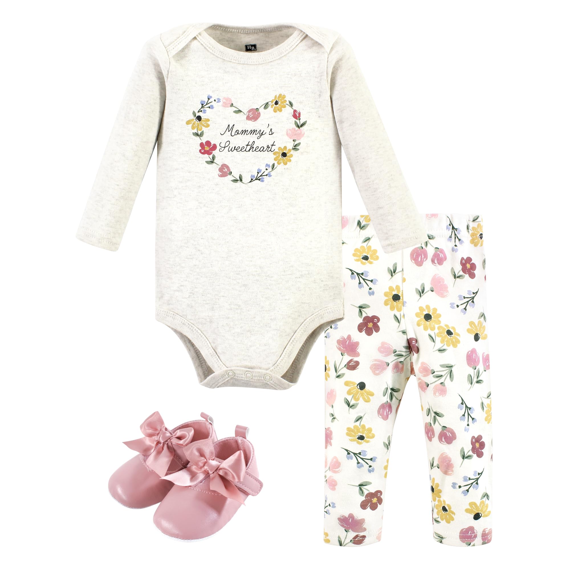 Hudson Baby Unisex Baby Cotton Bodysuit, Pant and Shoe Set