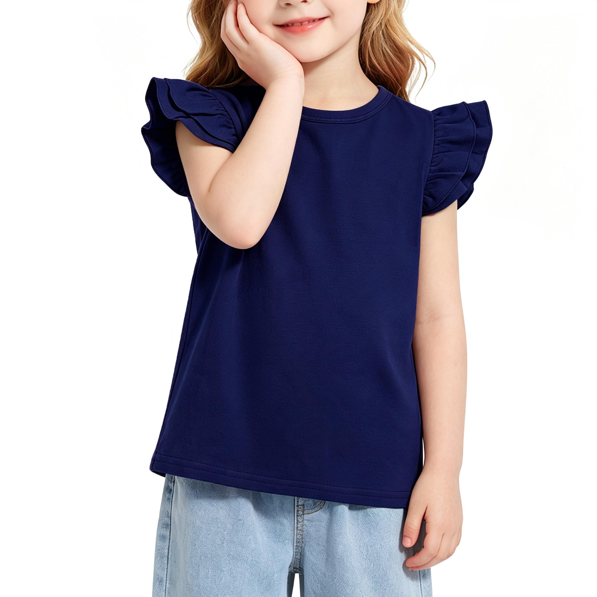 Magic Park 1-14Y Toddler Girl Cotton T Shirt Kids Ruffle Tee Top