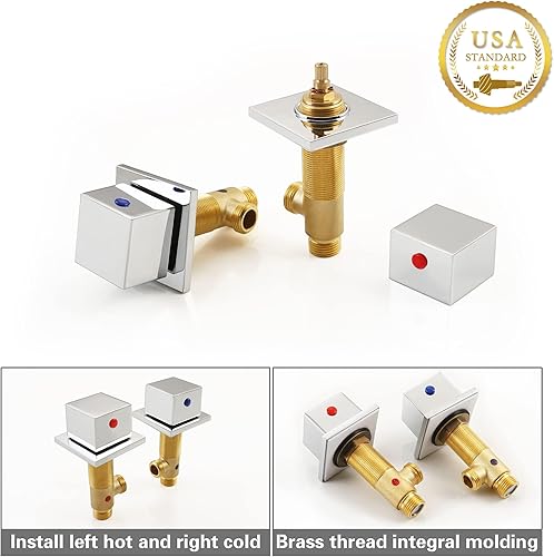 Miniatura 7 de SKOWLL Grifo de baño de 3 agujeros cromados, 8-16 pulgadas, grifos de baño generalizados para montaje en cubierta, 3 piezas, grifo de fregadero de