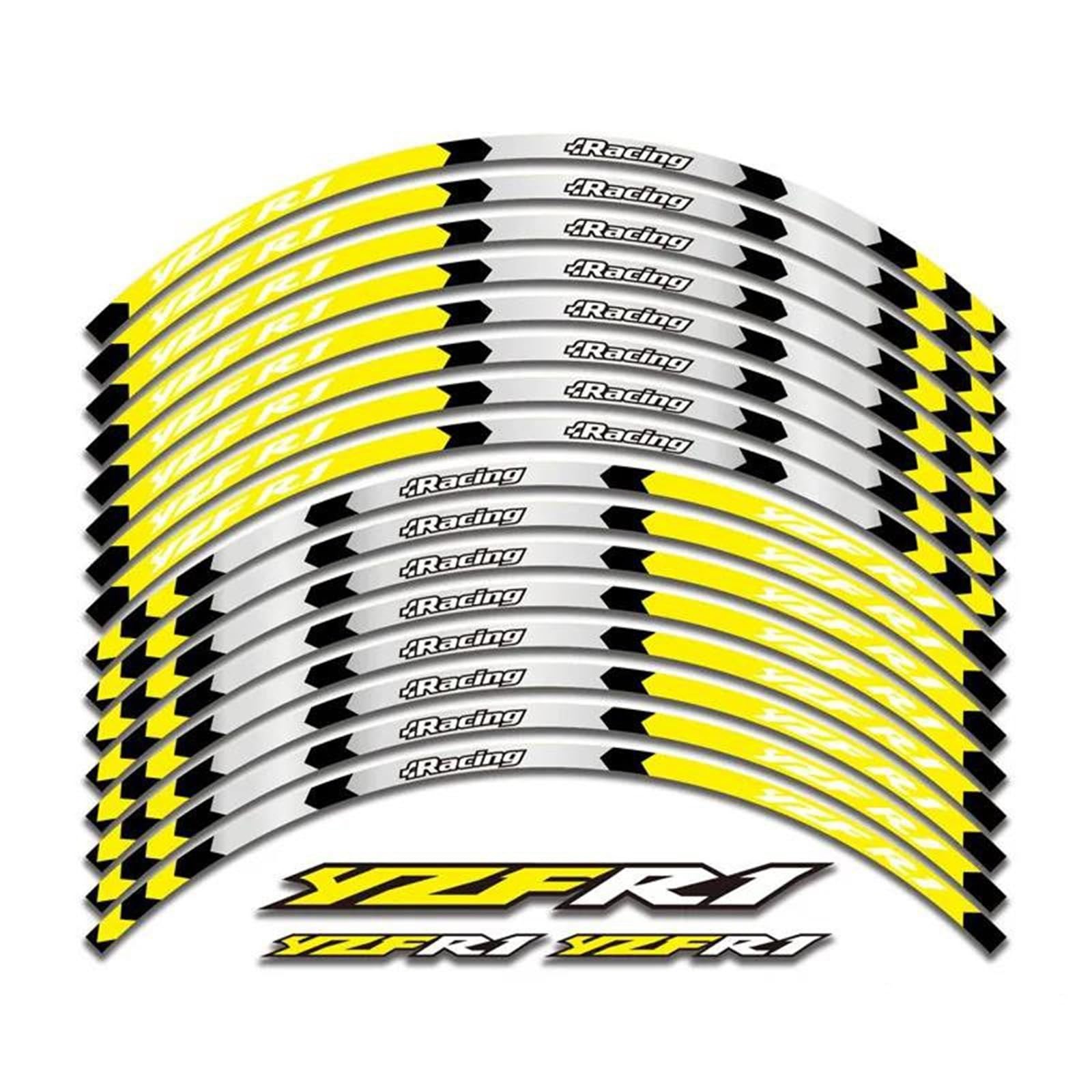 Motorcycle Thickened Edge Outer Ring Reflective Sticker Stripe Wheel Decals for Yamaha YZF R1