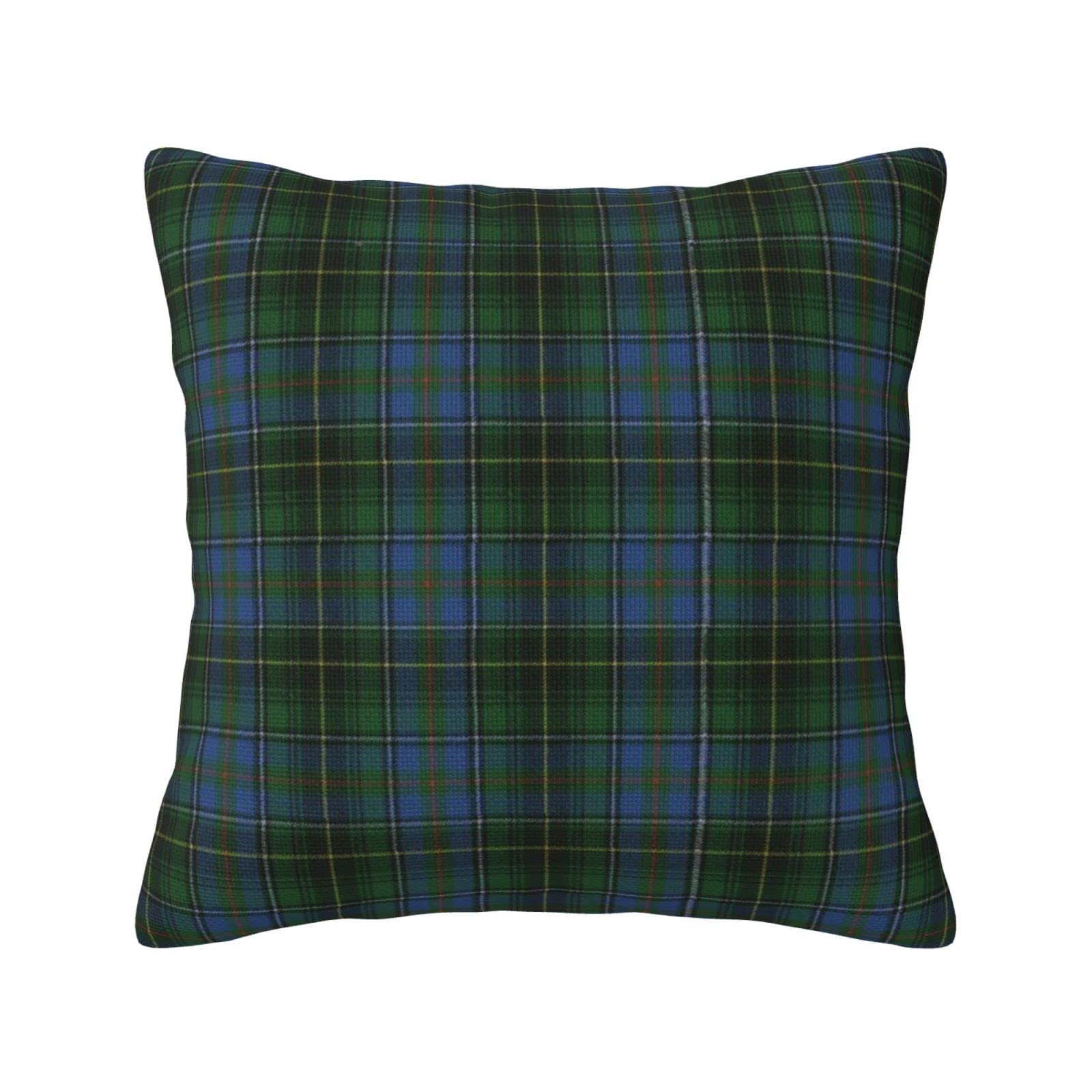 Yingd Cushion Cover Macinnes Hunting A Original Scottish Tartan European Classic Linen Throw Pillow Case Plaid 45X45cm