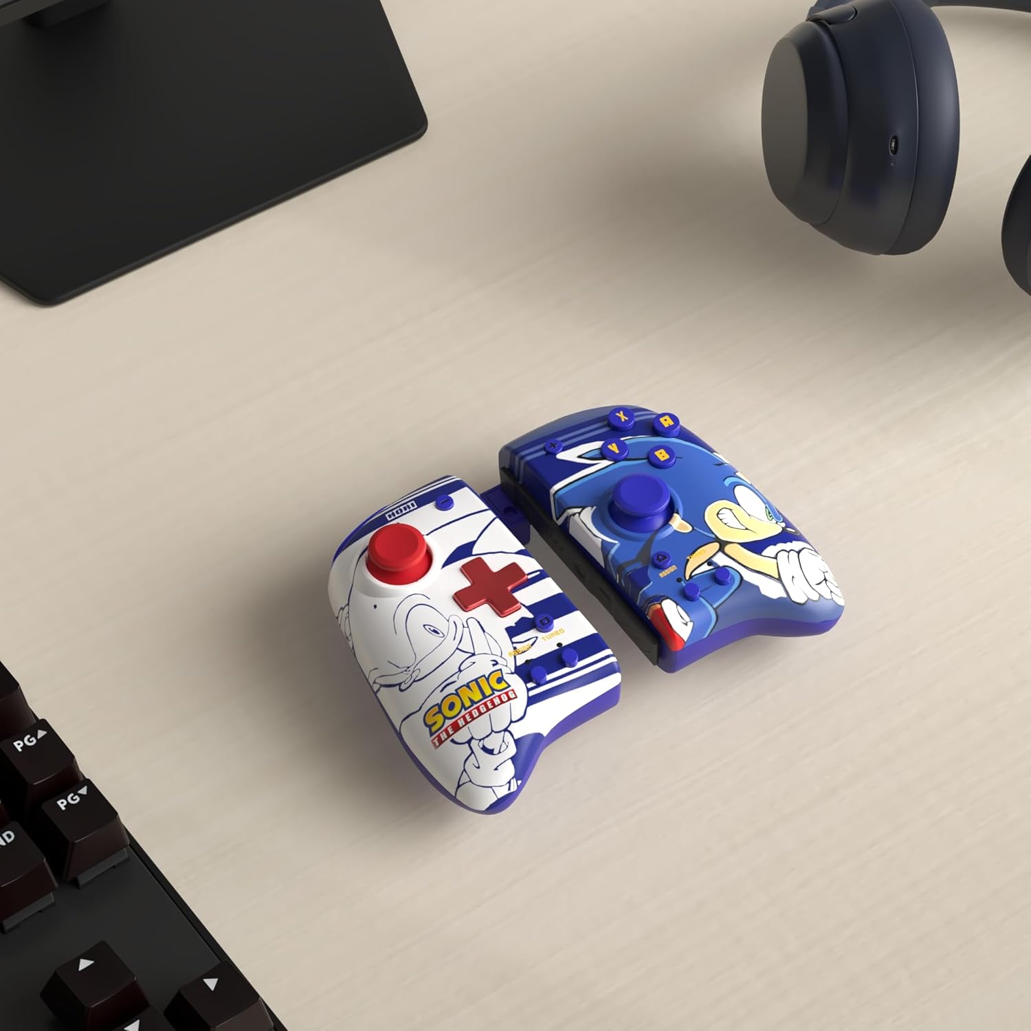 HORI Split Pad Pro (Sonic) Ergonomic Controller for Handheld Mode - Officially Licensed By Nintendo & Sega - Nintendo Switch